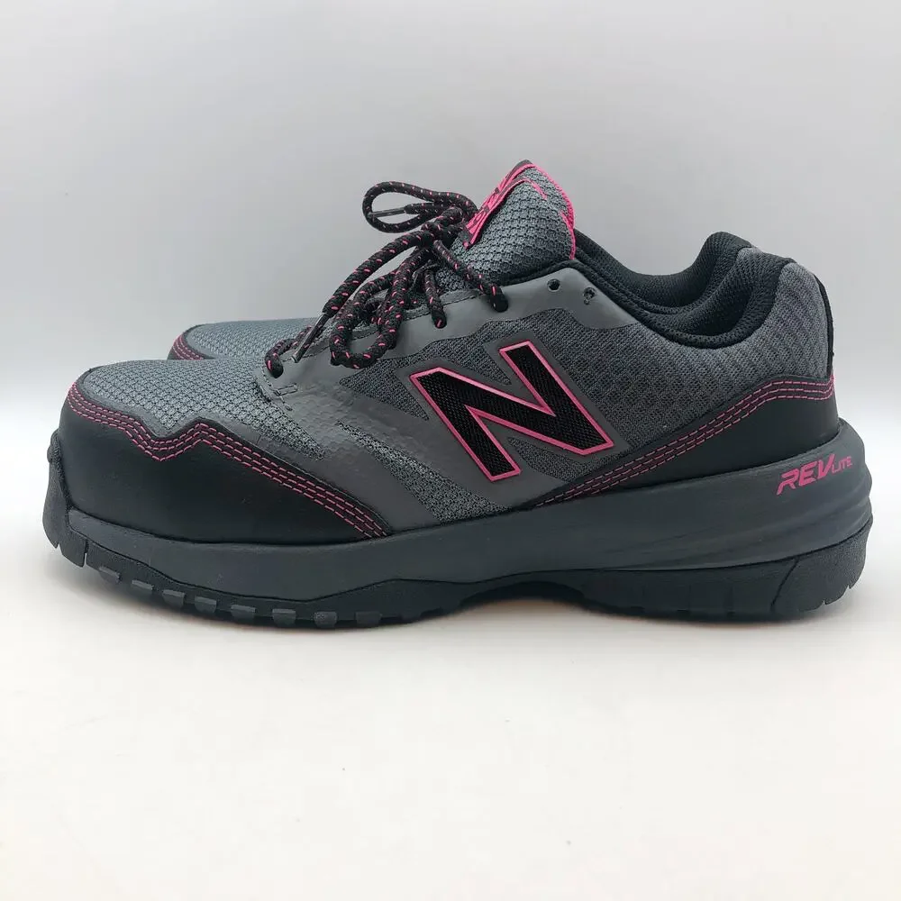New Balance Women 589v1 Athletic Work Shoes 10 Wide Gray Pink Comp Toe EH SR NIB
